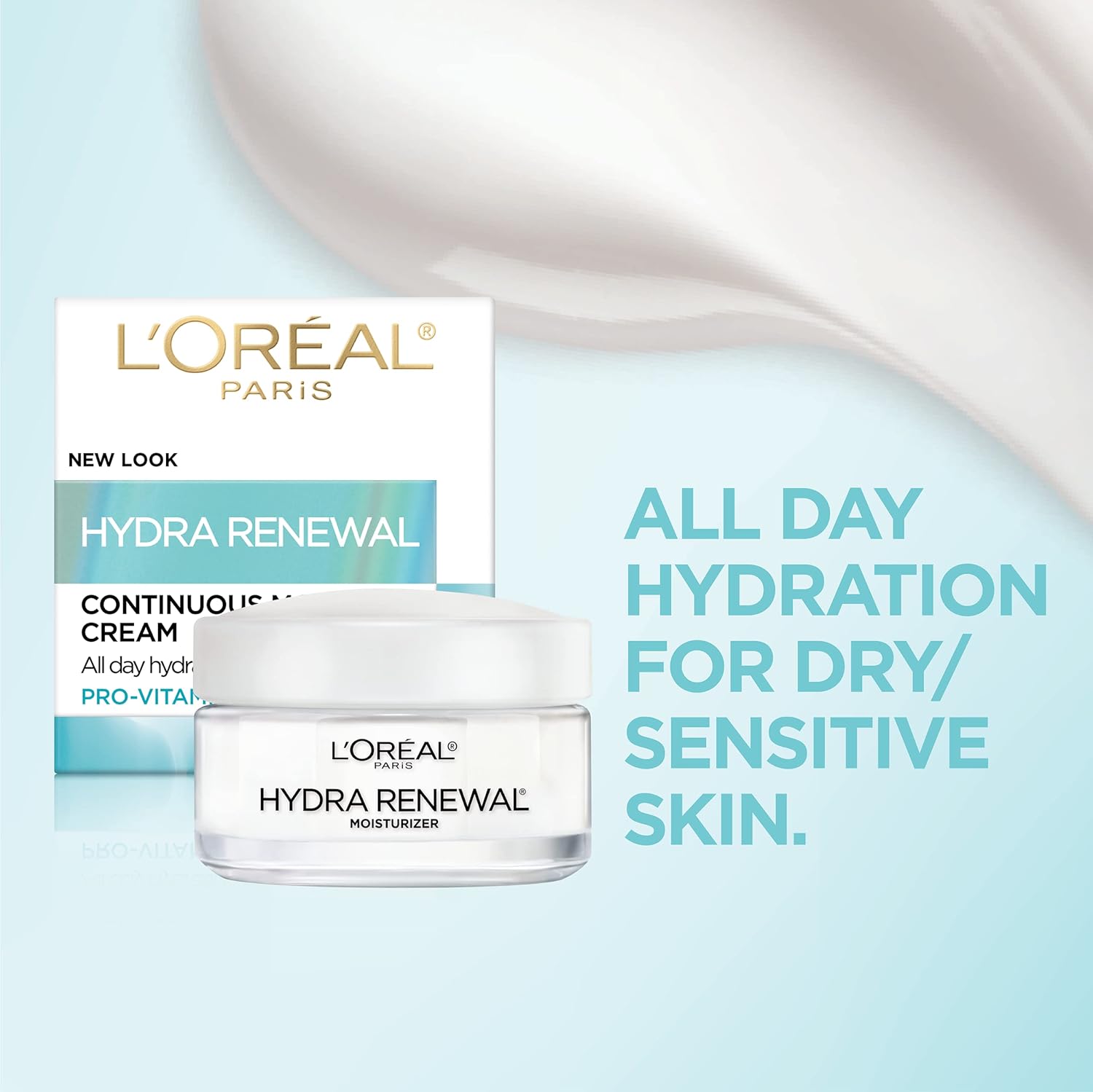 L'Oreal Paris Skincare Hydra-Renewal Face Moisturizer with Pro-Vitamin B5 for Dry Sensitive Skin, All-Day Hydration, 1.7 Oz-2