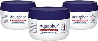 Aquaphor Healing Ointment - Skin Protectant for Dry Cracked Skin - Hands, Heels, Elbows - 3.5 oz Jar (Pack of 3)