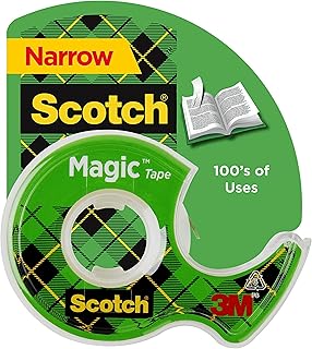 Scotch Magic Tape, 1 Roll, Numerous Applications, Invisible, Engineered for Repairing, 1/2 x 800 Inches, Dispensered (119)