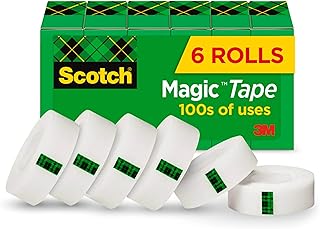 Scotch Magic Tape, Invisible, Home Office Supplies and Back to School Supplies for College and Classrooms, 6 Rolls