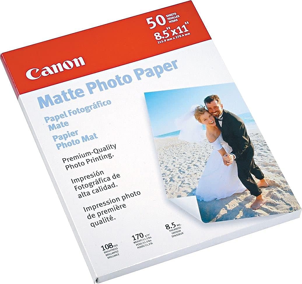 Canon 7981A004 Photo Paper Plus, Matte, 8-1/2 x 11 (Pack of 50 Sheets)-1