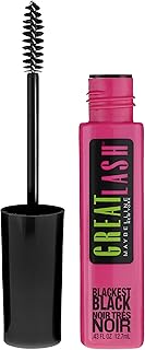 Maybelline Great Lash Washable Mascara Makeup, Volumizing Lash-Doubling Formula That Conditions As It Thickens, Blackest Black, 1 Count