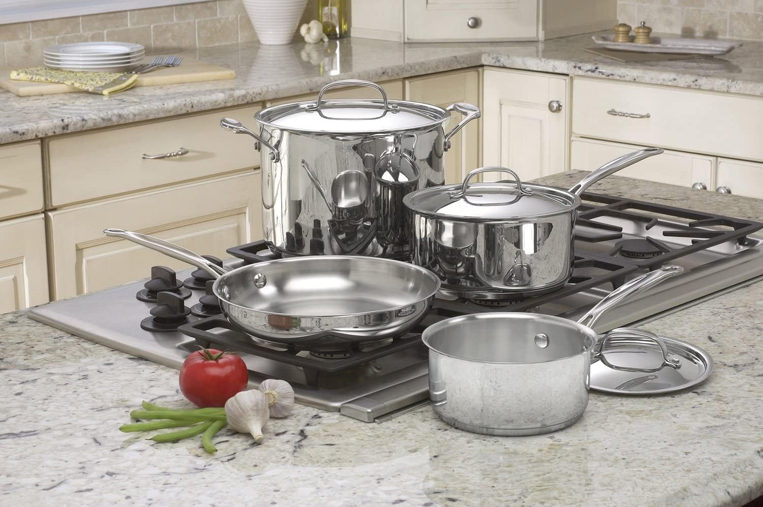 Cuisinart 7-Piece Cookware Set, Chef's Classic Stainless Steel Collection, 77-7P1-1