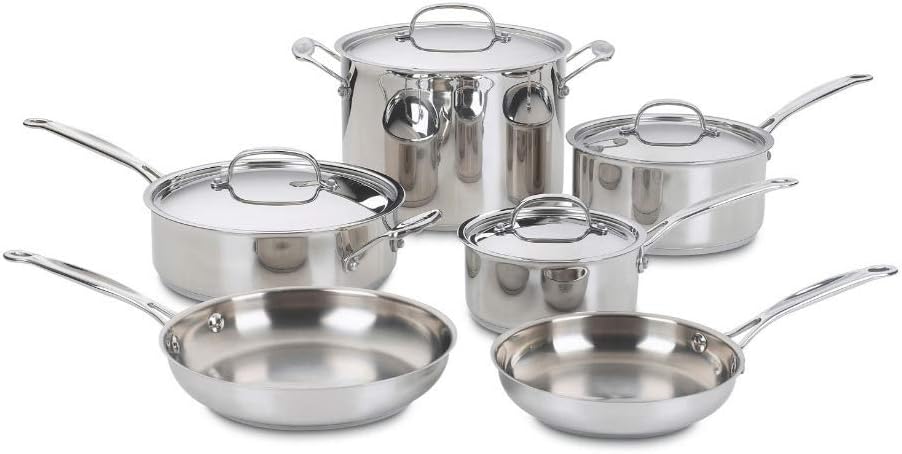 Cuisinart 77-10P1 10-Piece Chef's-Classic-Stainless Collection, Cookware Set-0