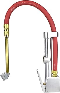 Milton 516 Analog Tire Inflator with Pressure Gauge, 15" Hose Straight Foot Lock-in Thread Chuck, Made In USA 10-160 PSI