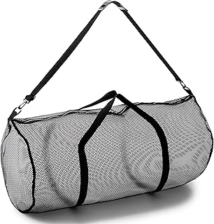 Champion Sports Mesh Duffle Bag with Zipper and Adjustable Shoulder Strap, 15” x 36” - Multipurpose, Oversized Gym Bag for Equipment, Sports Gear, Laundry - Breathable Mesh Scuba and Travel Bag