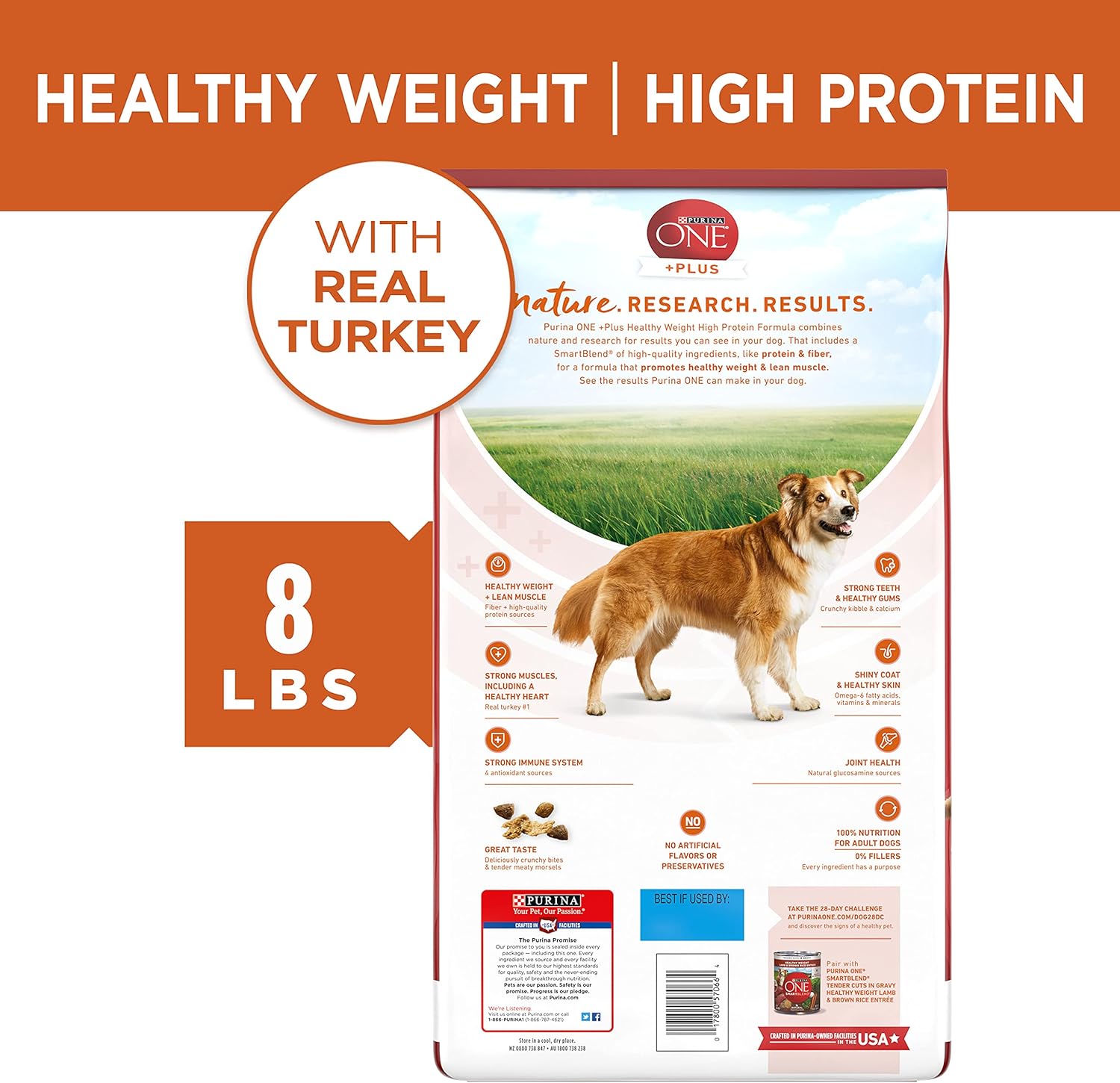 Purina ONE Plus Healthy Weight High-Protein Dog Food Dry Formula - 8 lb. Bag-6