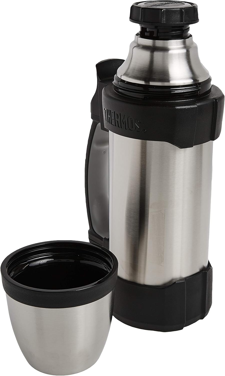 Thermos The Rock Vacuum Insulated 1 Liter Beverage Bottle, stainless steel/black, 1.1 quart (2510TRI2)-2