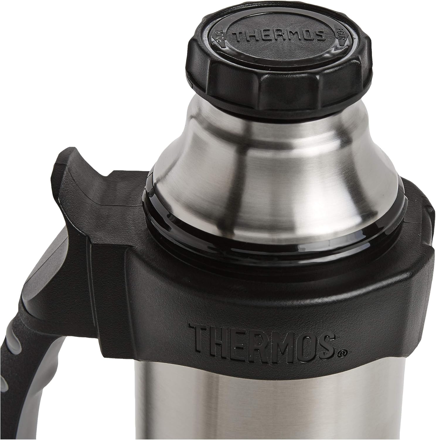 Thermos The Rock Vacuum Insulated 1 Liter Beverage Bottle, stainless steel/black, 1.1 quart (2510TRI2)-4