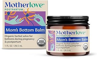 Motherlove Mom's Bottom Balm (1 oz) Organic Herbal Salve w/Witch Hazel for Bottoms During Pregnancy & Postpartum —Non-GMO Ointment