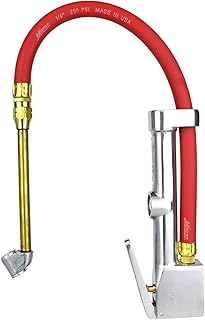 Milton S-506 Original Service Station Tire Inflator and Air Pressure Gauge, Dual Head Chuck, 1/4" NPT, 15" Rubber Hose, 10-160 PSI