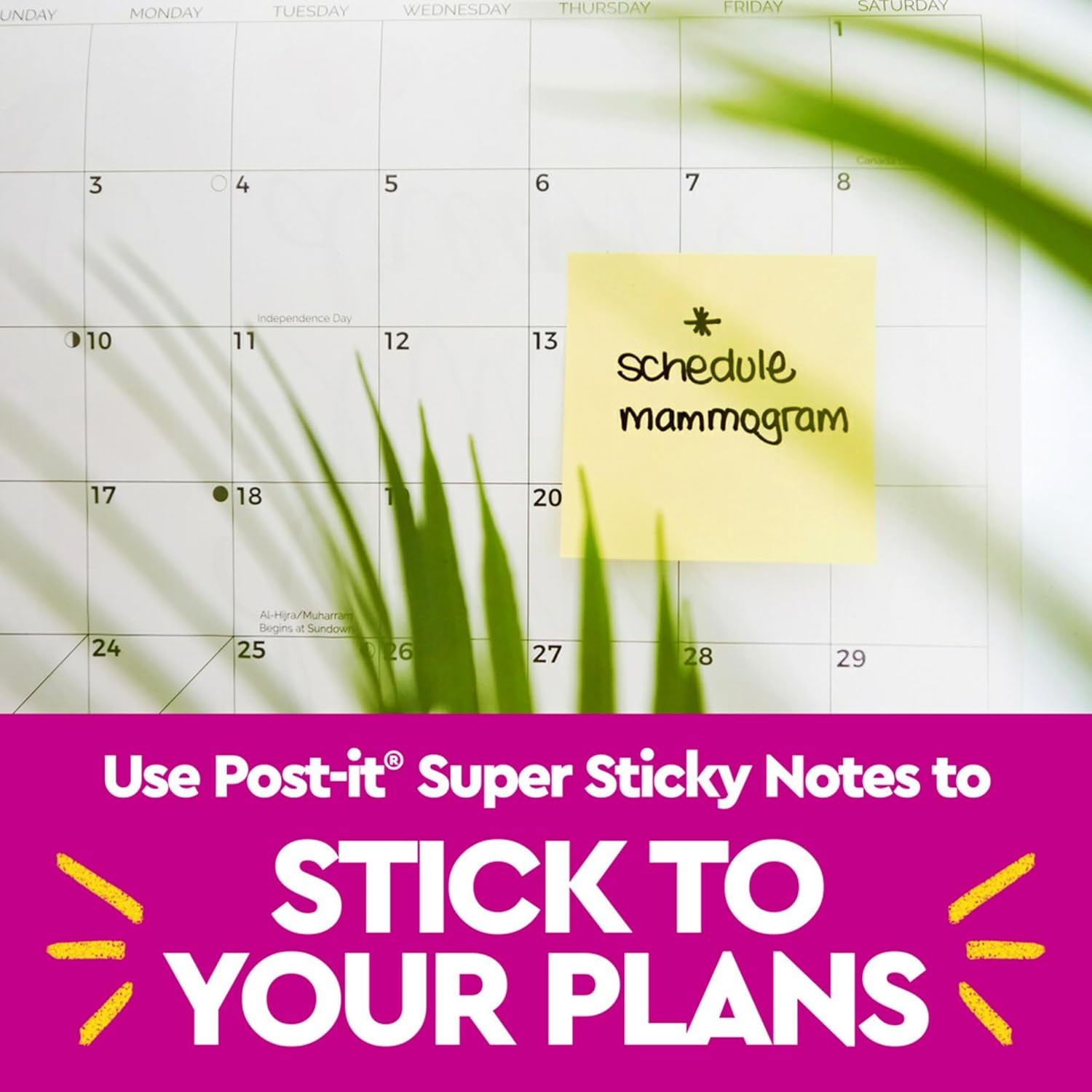 Post-it Super Sticky Notes, 4x6 in, 5 Pads, 2x the Sticking Power, Canary Yellow, Recyclable-4