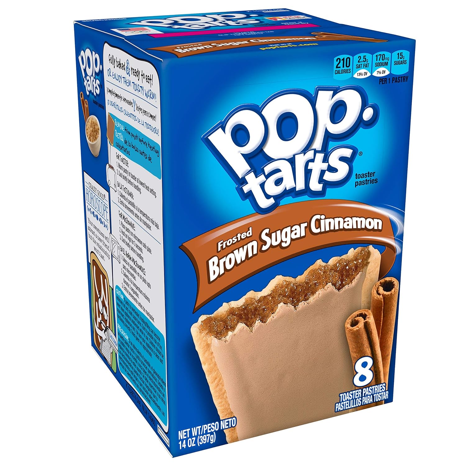 Pop-Tarts Breakfast Toaster Pastries, Frosted Brown Sugar Cinnamon Flavored, 14 oz (8 Count)-0