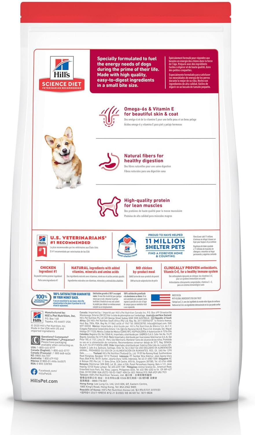 Hill's Science Diet Adult 1-6, Adult 1-6 Premium Nutrition, Small Kibble, Dry Dog Food, Chicken & Barley, 5 lb Bag-1