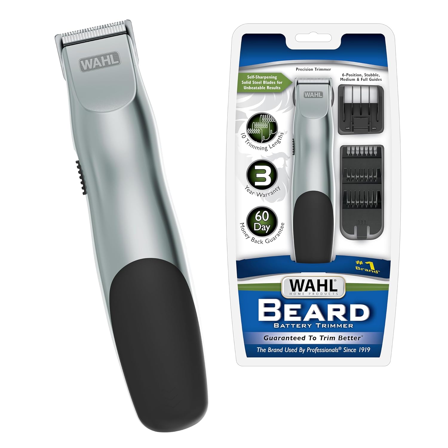 Wahl Groomsman Battery Operated Facial Hair Trimmer for Beard & Mustache Trimming Including Light Detailing and Body Grooming – Model 9906-717V-0