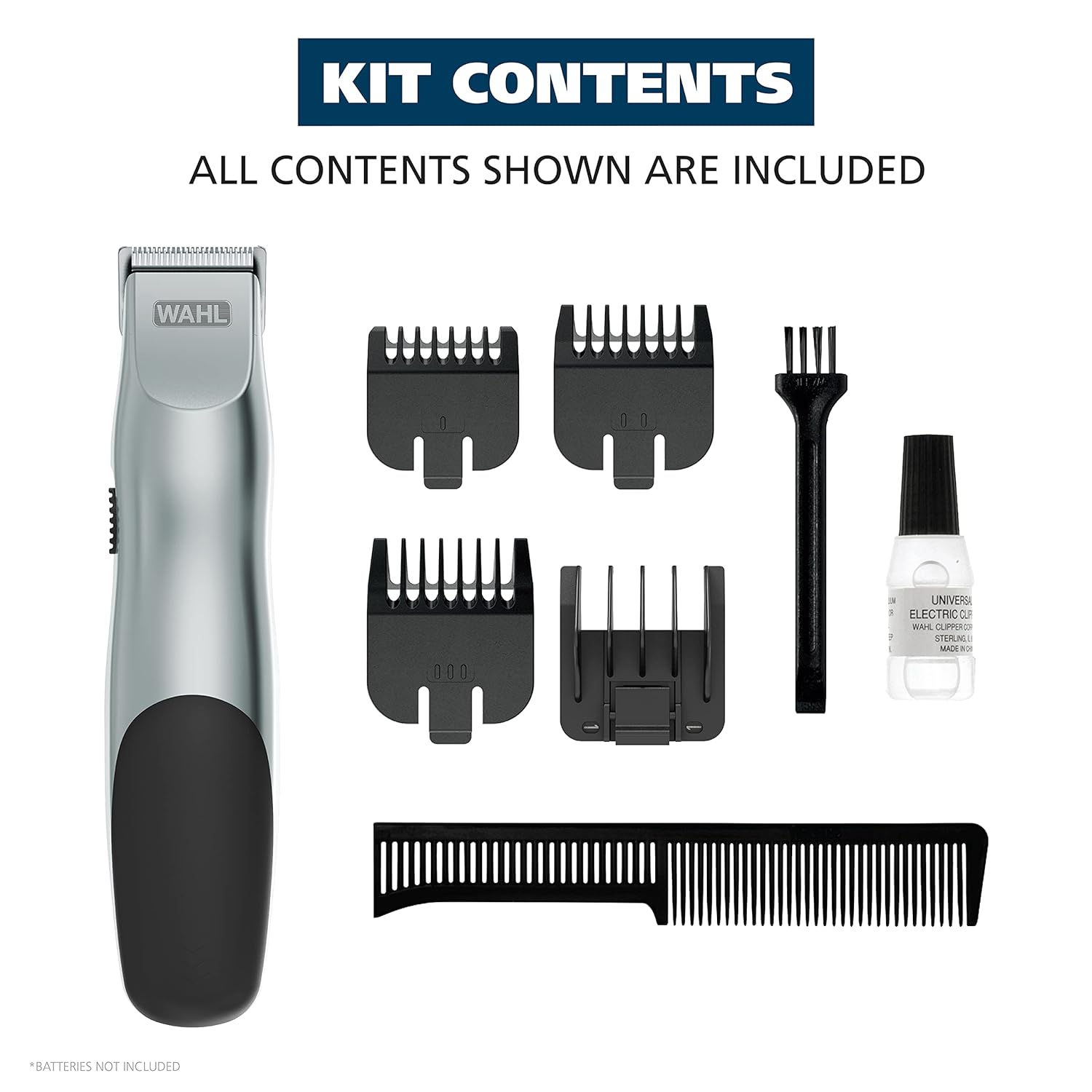 Wahl Groomsman Battery Operated Facial Hair Trimmer for Beard & Mustache Trimming Including Light Detailing and Body Grooming – Model 9906-717V-6