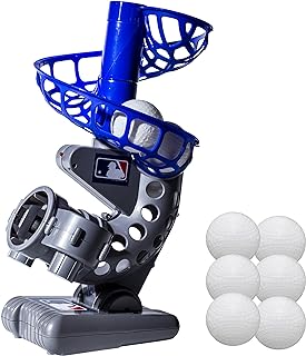 Franklin Sports MLB Kids Electronic Baseball Pitching Machine - Automatic Youth Pitching Machine with (6) Plastic Baseballs Included -Youth Baseball Pitcher for Kids Ages 3+