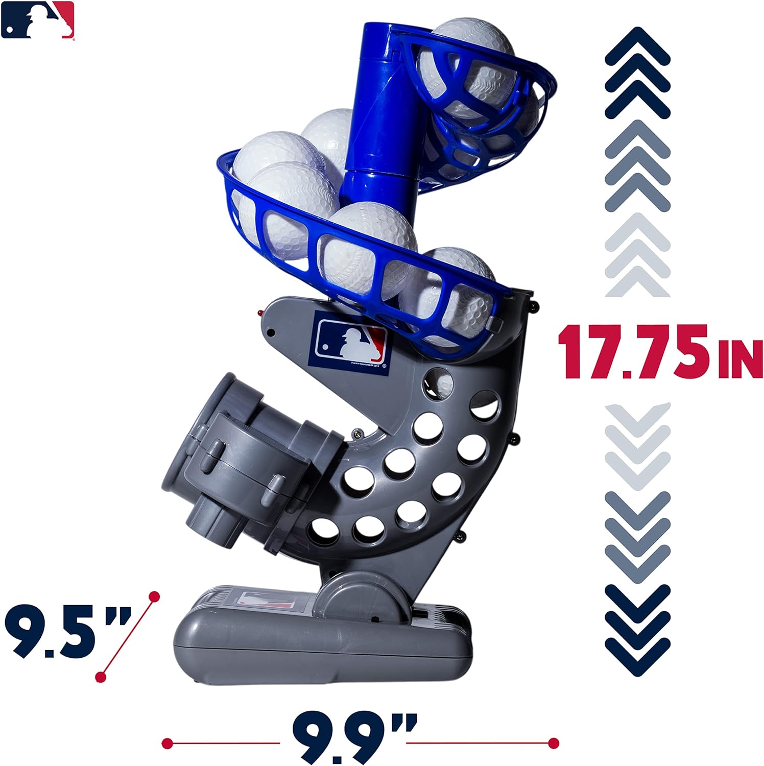 Franklin Sports MLB Kids Electronic Baseball Pitching Machine - Automatic Youth Pitching Machine with (6) Plastic Baseballs Included -Youth Baseball Pitcher for Kids Ages 3+-3