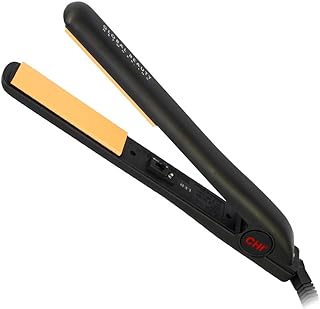 CHI Original Ceramic Flat Iron, Flat Iron For A Smooth Finish, Ceramic Floating Plates, Quick Heat Up, Analog On/Off Switch, 1" Iron Black