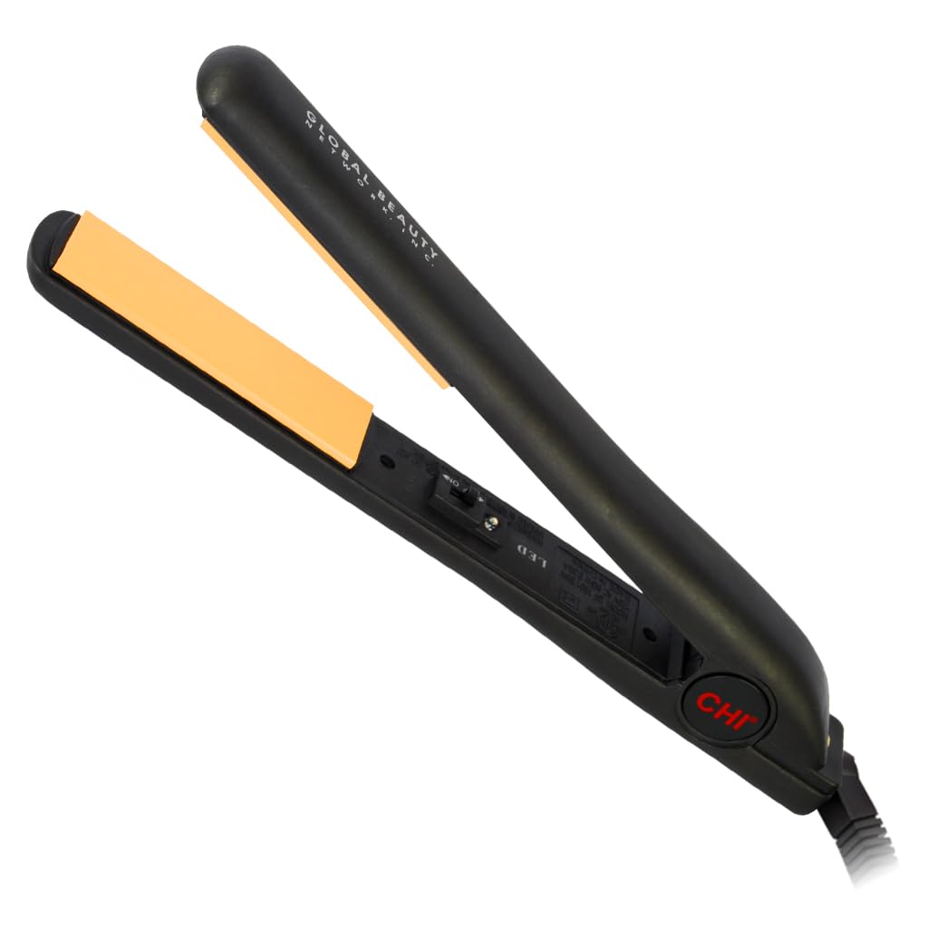 CHI Original Ceramic Flat Iron, Flat Iron For A Smooth Finish, Ceramic Floating Plates, Quick Heat Up, Analog On/Off Switch, 1" Iron Black-0