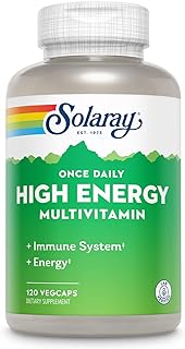 SOLARAY Once Daily High Energy Multivitamin for Women and Men - Energy Supplements - Immune Support w/Vitamin C, A, D and E, Vitamin B Complex, Trace Minerals, 60-Day Guarantee, 120 Serv, 120 VegCaps