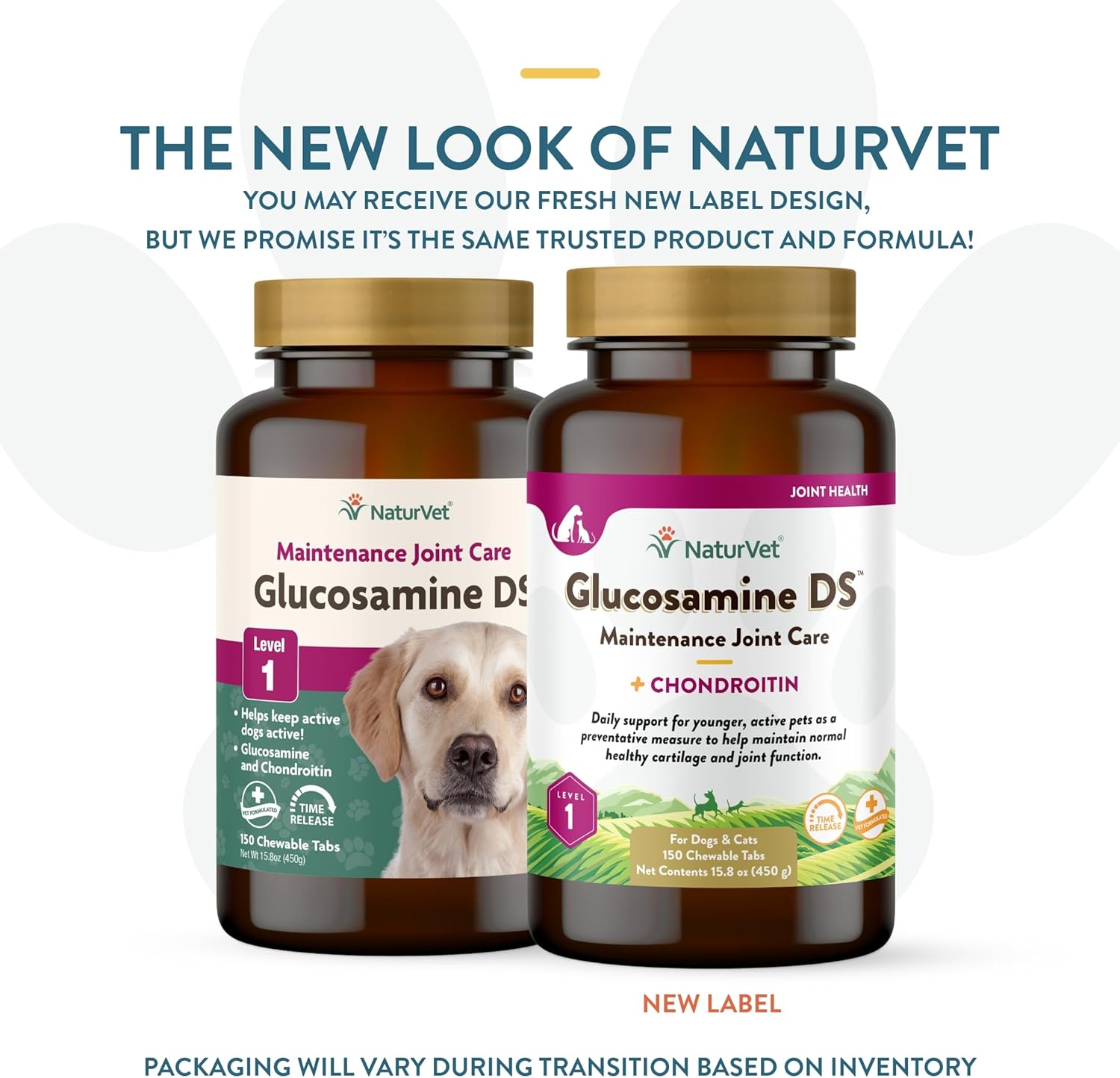 NaturVet Glucosamine DS Level 1 Maintenance Care Hip & Joint Support Pet Supplement for Dogs & Cats –Glucosamine, Chondroitin, Antioxidants –Supports Cartilage, Joint Function – 150 Ct.-1