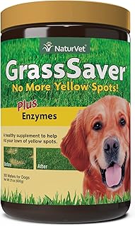 NaturVet GrassSaver Wafers for Dogs Plus Enzymes – 300 Wafers – Healthy Supplement to Help Rid Your Lawn of Yellow Spots – Synergistic Combination of B-Complex Vitamins & Amino Acids