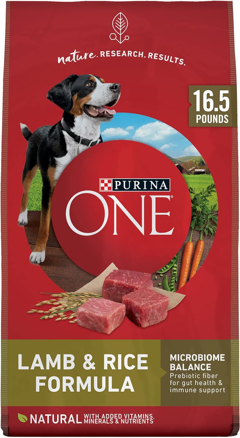 Purina ONE Dry Dog Food Lamb and Rice Formula - 16.5 lb. Bag-0