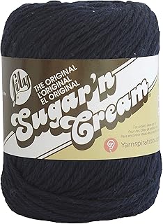 Lily Sugar 'N Cream The Original Solid Yarn, 2.5oz, Medium 4 Gauge, 100% Cotton - Bright Navy - Machine Wash & Dry