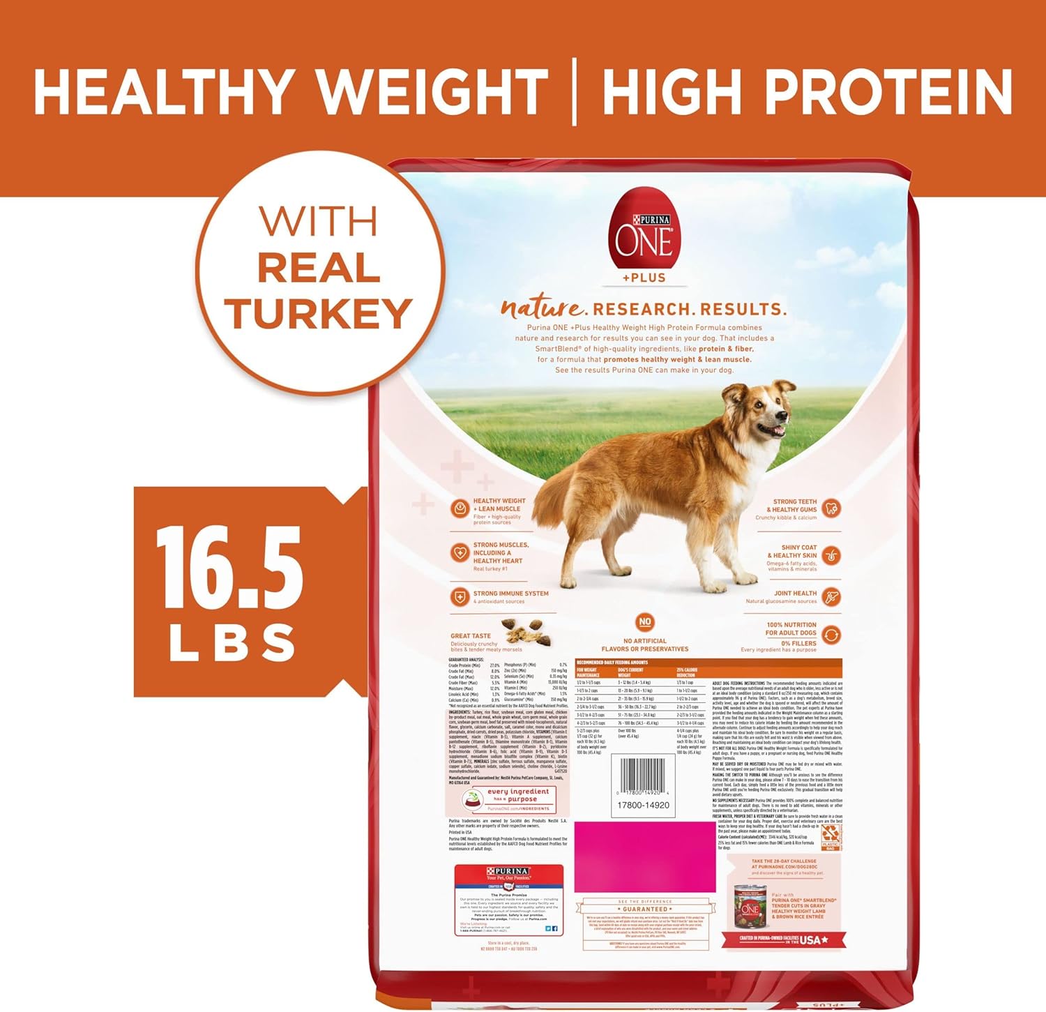 Purina ONE Plus Healthy Weight High-Protein Dog Food Dry Formula - 16.5 lb. Bag-5