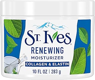 St. Ives Face Moisturizer Cream, Collagen and Elastin, Renewing Facial Moisturizer for Women, Paraben Free, Dermatologist Tested Daily Moisturizing for Dry Skin Cruelty Free, 10 oz