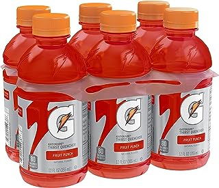 Gatorade Thirst Quencher Sports Drink, Fruit Punch, 12oz Bottles, 6 Pack, Electrolytes for Rehydration