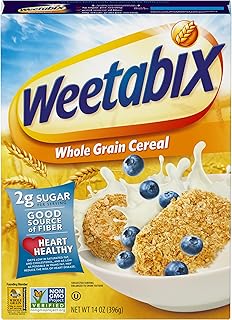 Weetabix Biscuits Whole Grain Cereal, Lightly Sweet Whole Grain Wheat Biscuits, Delicious as Part of Breakfasts or Snacks, 14 OZ Box