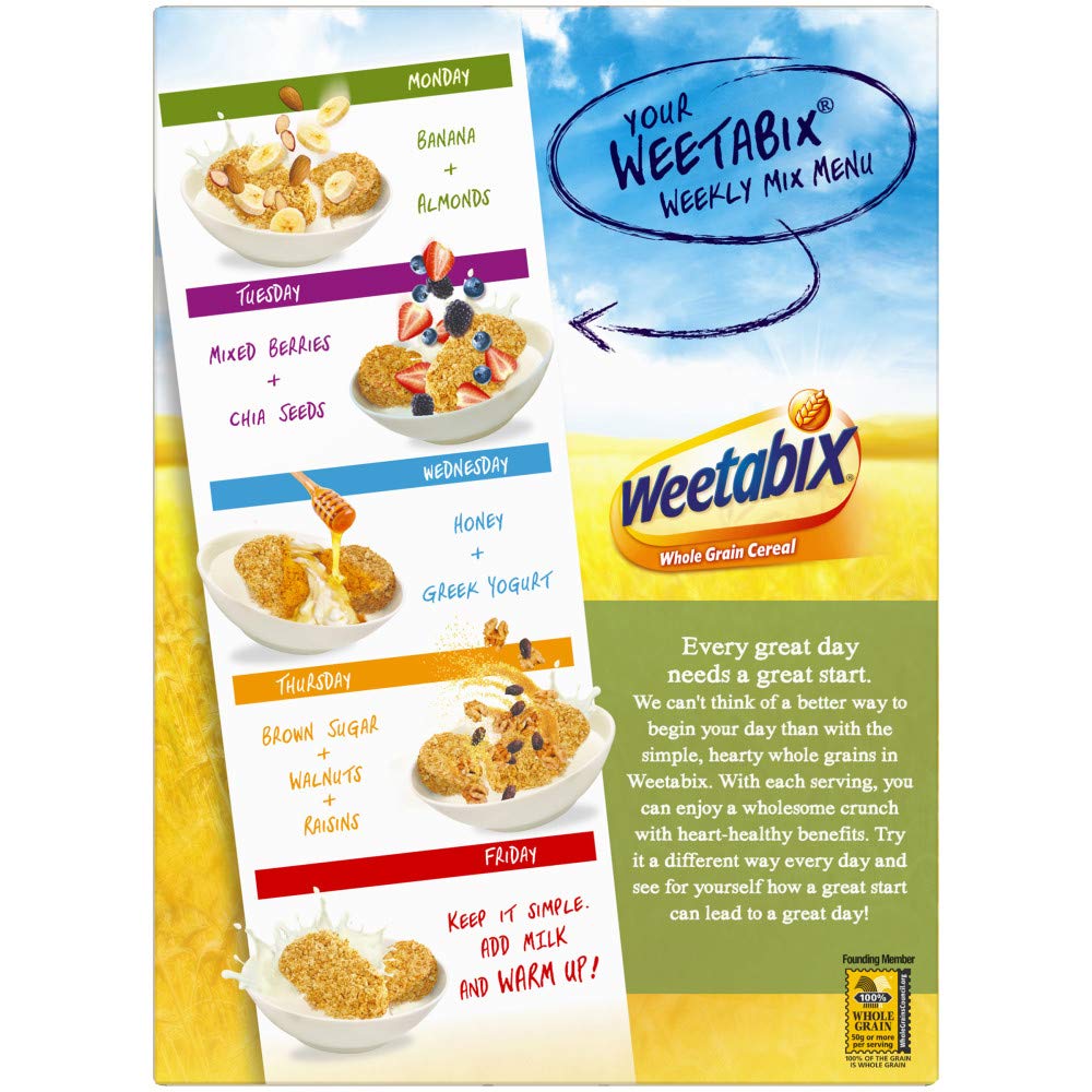 Weetabix Biscuits Whole Grain Cereal, Lightly Sweet Whole Grain Wheat Biscuits, Delicious as Part of Breakfasts or Snacks, 14 OZ Box-1