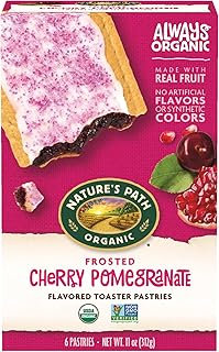 Nature's Path Organic Frosted Cherry Pomegranate Toaster Pastries, 11 Ounce (Pack of 1) Non-GMO, Made with Real Fruit