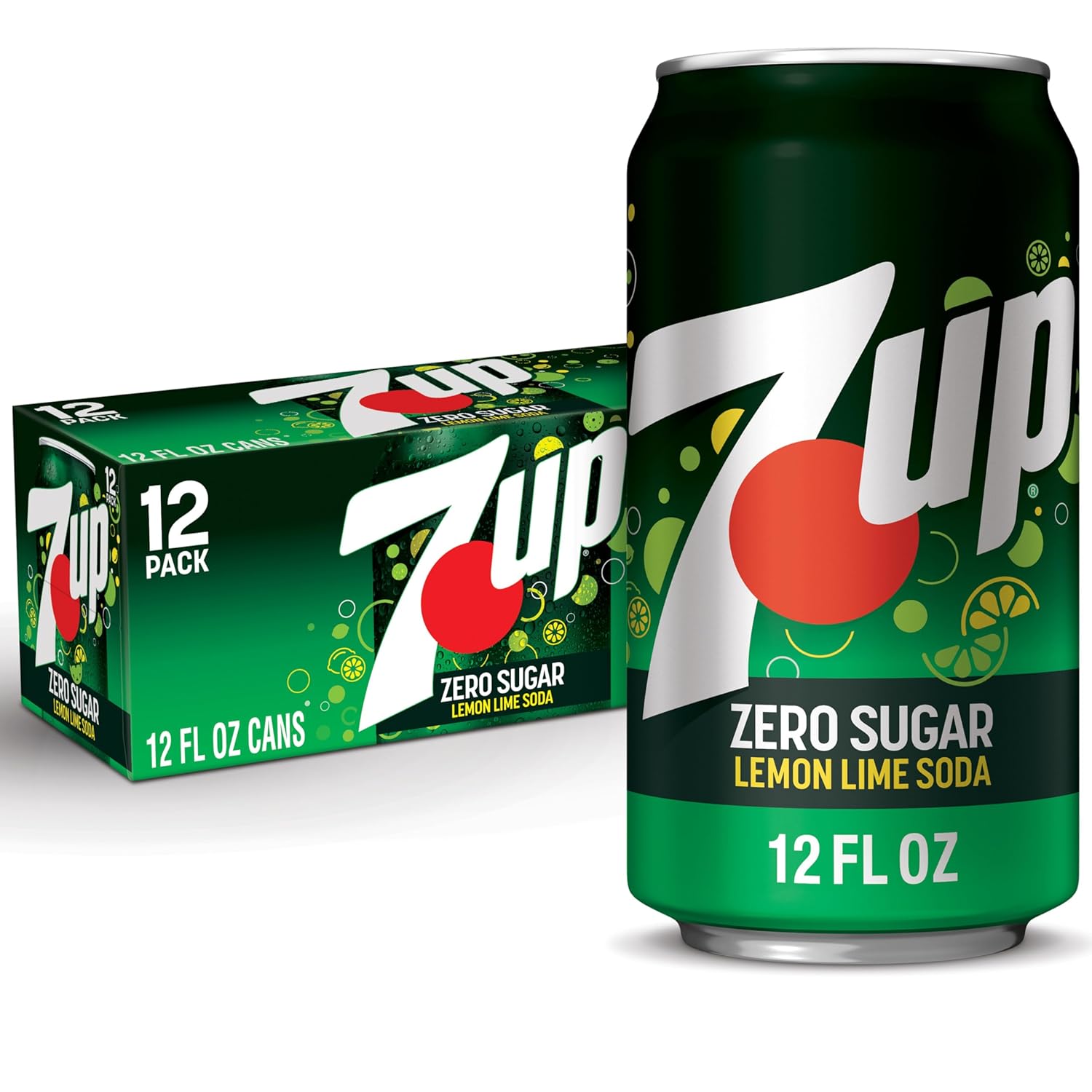 7UP Zero Sugar Lemon Lime Soda, 12 fl oz cans (Pack of 12)-0