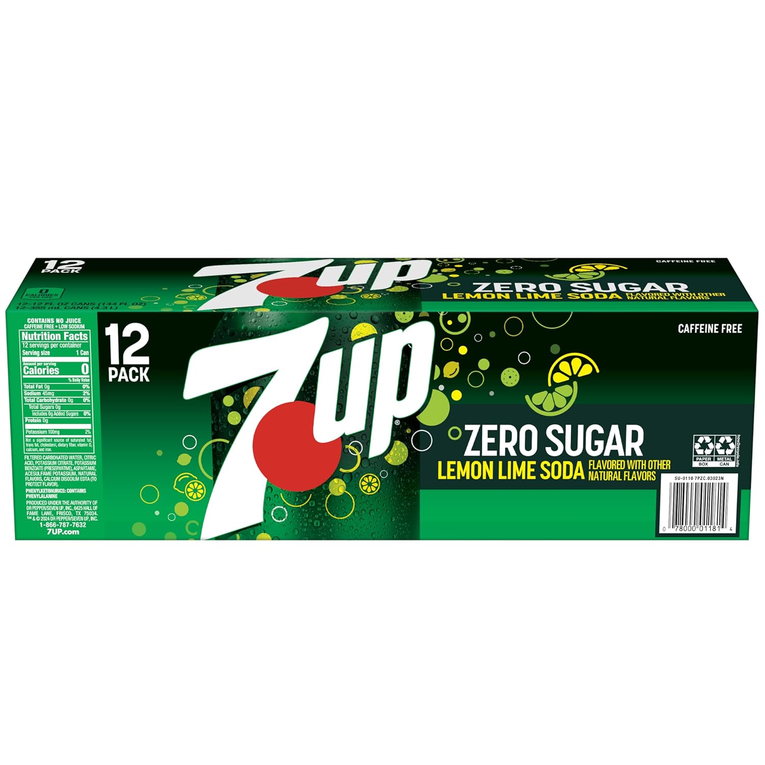 7UP Zero Sugar Lemon Lime Soda, 12 fl oz cans (Pack of 12)-14