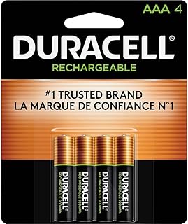 DURACELL Rechargeable AAA Batteries, 4 Count Pack, Triple A Battery for Long-lasting Power, All-Purpose Pre-Charged Battery for Household and Business Devices