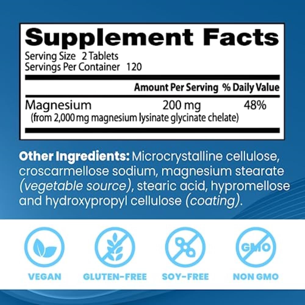 Doctor's Best High Absorption Magnesium Glycinate Lysinate, 100% Chelated, Non-GMO, Vegan, Gluten & Soy Free, 100 mg, 240 Count-2