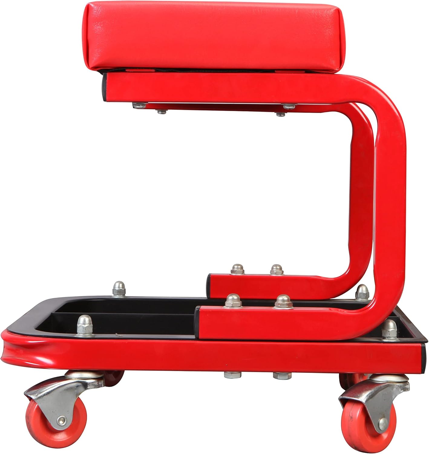 Torin TR6300 Red Rolling Creeper Garage/Shop Seat: Padded Mechanic Stool with Tool Tray Large-1