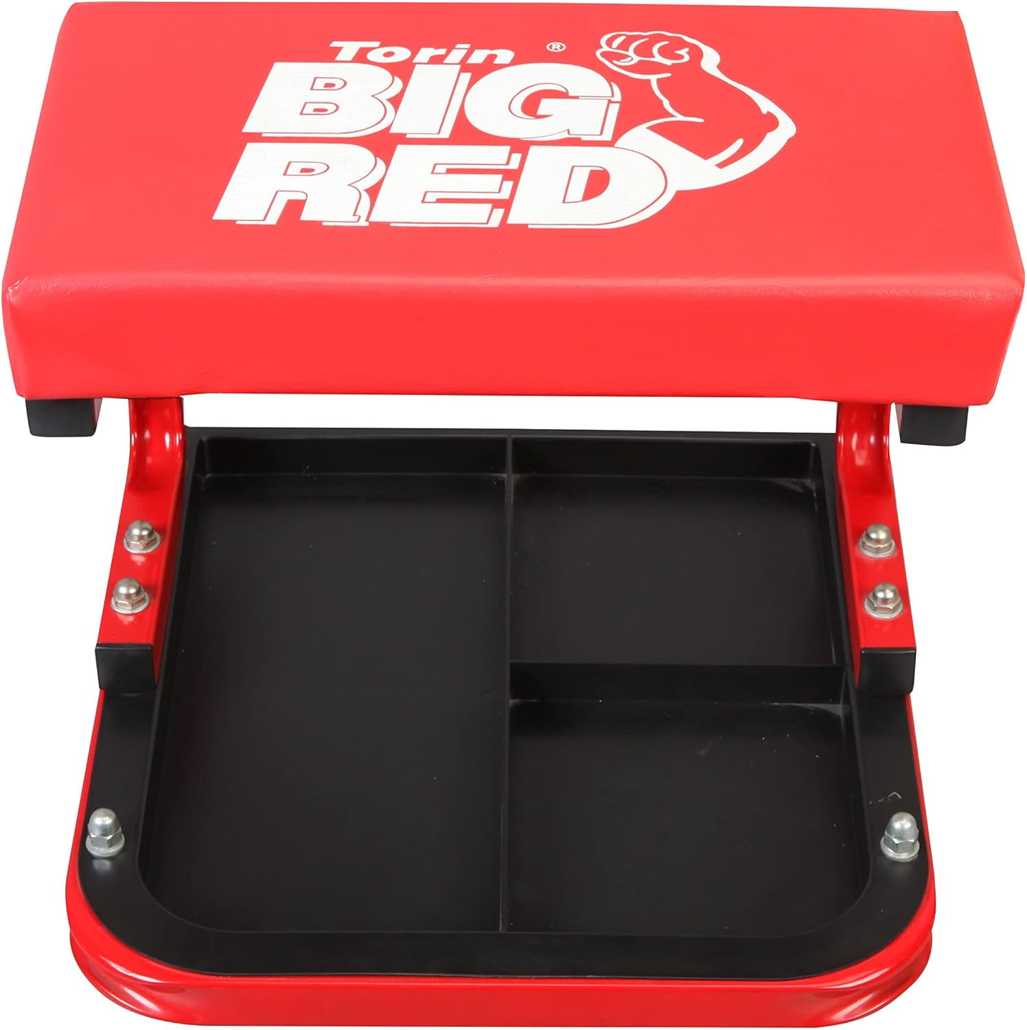 Torin TR6300 Red Rolling Creeper Garage/Shop Seat: Padded Mechanic Stool with Tool Tray Large-3