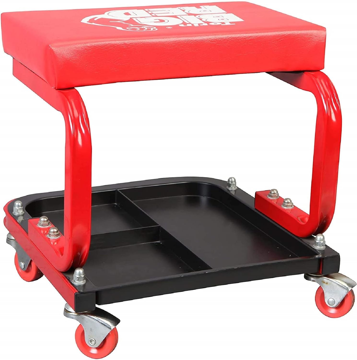 Torin TR6300 Red Rolling Creeper Garage/Shop Seat: Padded Mechanic Stool with Tool Tray Large-5