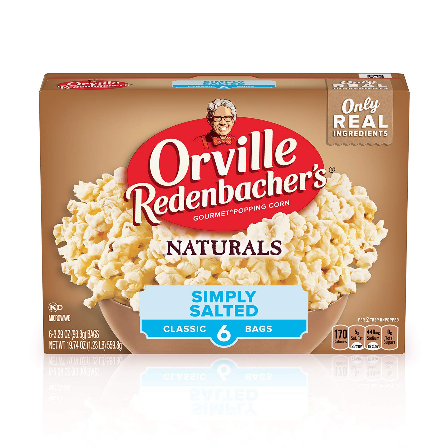 Orville Redenbacher’s Naturals Simply Salted Microwave Popcorn, Gluten Free, 6 Count Popcorn Bags (6 Boxes)-0