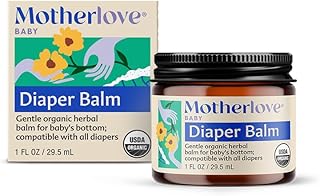 Motherlove Diaper Balm (1 oz) Organic Herbal Diaper Rash Cream—Cloth Diaper Safe, Zinc Oxide- & Petroleum-Free—Ideal Diaper Bag Size