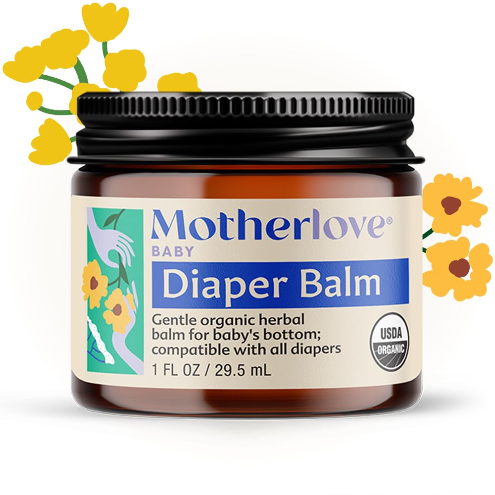 Motherlove Diaper Balm (1 oz) Organic Herbal Diaper Rash Cream—Cloth Diaper Safe, Zinc Oxide- & Petroleum-Free—Ideal Diaper Bag Size-3