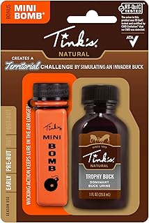 Tink's Trophy 100% Buck Urine | 1 Oz Bottle | All Season Scent Lure, Buck Lure & Deer Attractant, Easy Application, Squirt Top | Deer Hunting Accessories, Brown