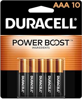 Duracell Coppertop AAA Batteries with Power Boost Ingredients, 10 Count Pack Triple A Battery with Long-lasting Power, Alkaline AAA Battery for Household and Office Devices