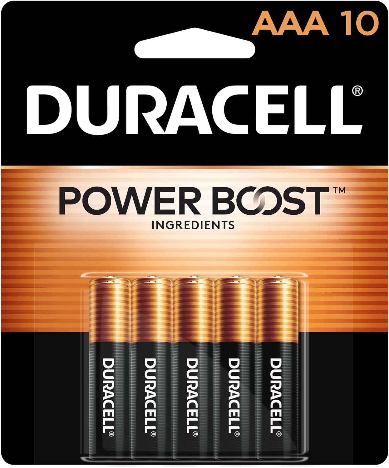 Duracell Coppertop AAA Batteries with Power Boost Ingredients, 10 Count Pack Triple A Battery with Long-lasting Power, Alkaline AAA Battery for Household and Office Devices-0