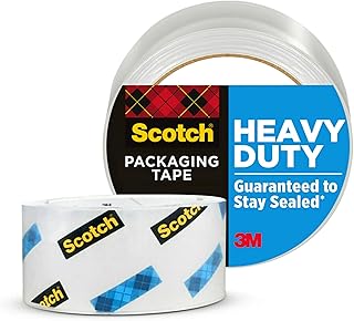 Scotch Heavy Duty Shipping and Moving Packing Tape, Clear, Packing and Moving Supplies, 1.88 in. x 54.6 yd., 1 Tape Roll