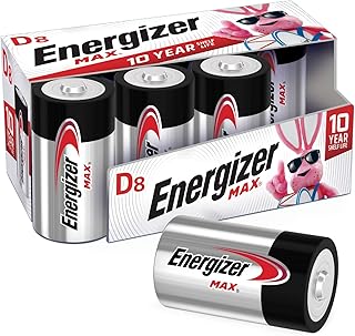 Energizer Max D Batteries, Premium Alkaline D Cell Batteries (8 Battery Count)